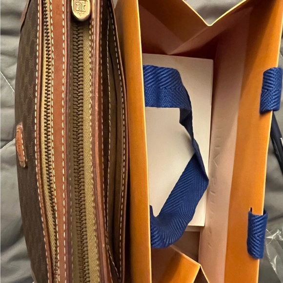 CELINE  Clutch Bag Macadam Brown PVC Leather Authentic - Picture 3 of 11